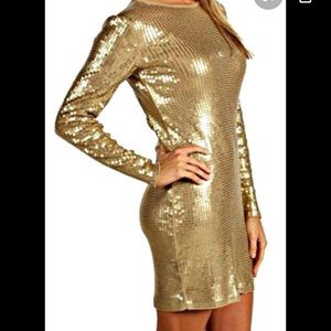 Michael Kors gold sequin dress  size Large